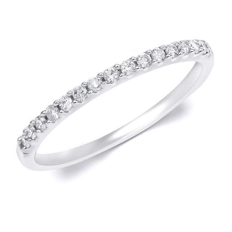 0.15 Carat 2Mm Womens Wedding Band Ring Solid Silver Sizes 4 10