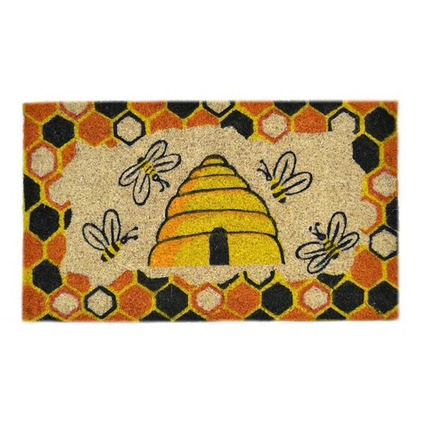 Beehive Orange And Yellow And Black Doormat