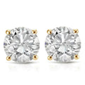 1 1 2 Ct Round Diamond Stud Earrings In 14K Yellow Gold With Screw Backs