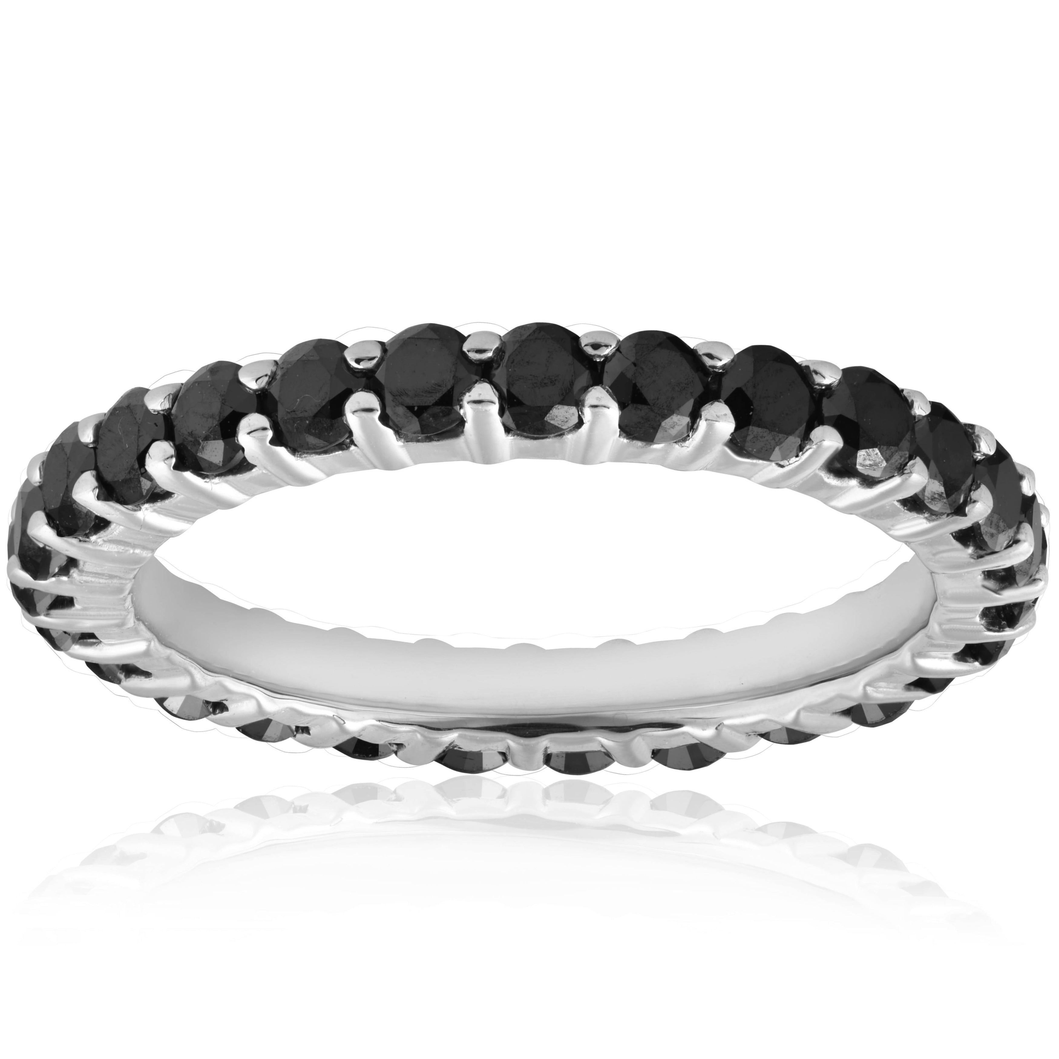1 1 2Ct Black Diamond Eternity Ring 14K White Gold