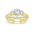 De Couer 1 1 2Ct Tdw Diamond Three Stone Anniversary Ring Set Yellow