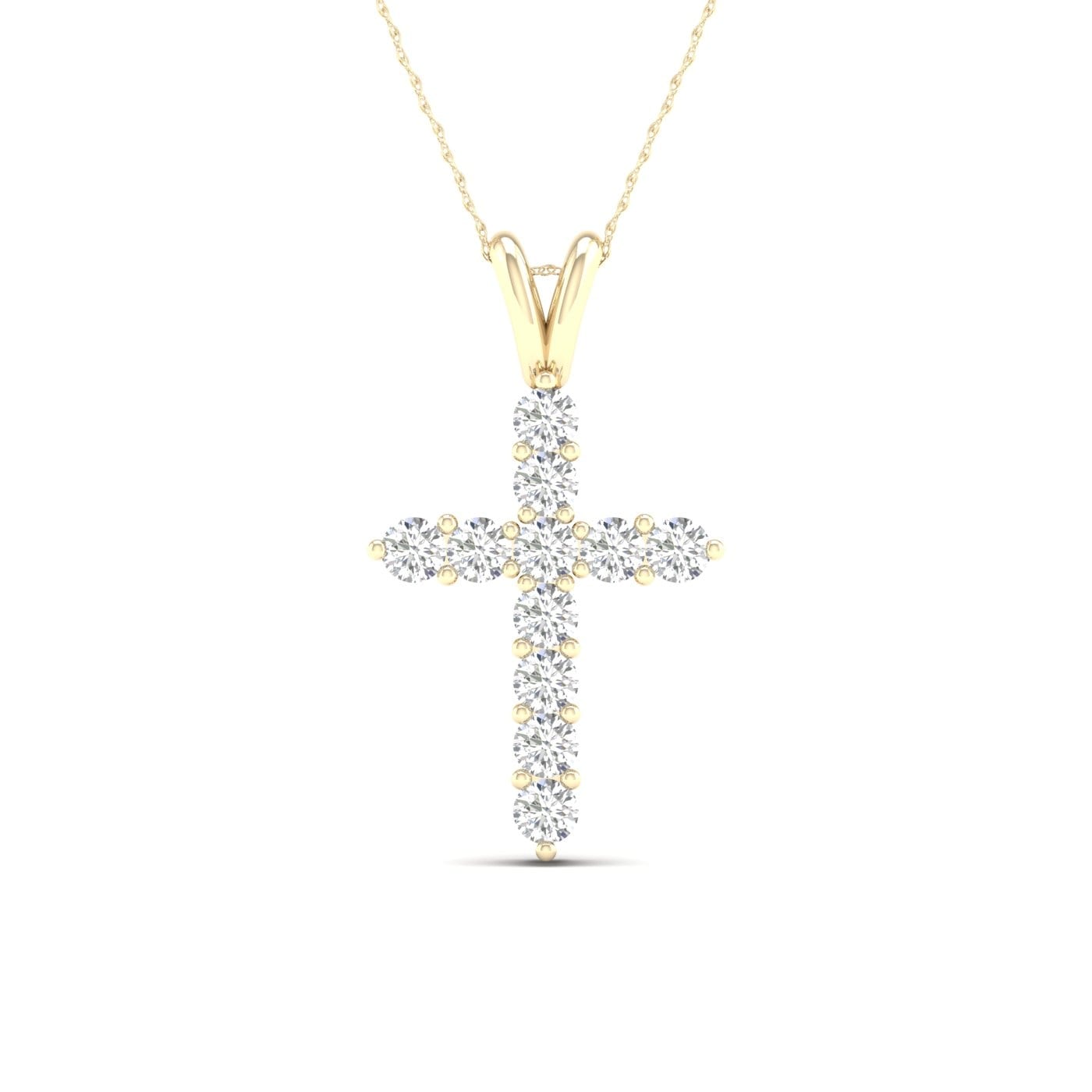 De Couer 14K Gold 1 1 4Ct Tdw Diamond Cross Necklace