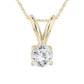 1 10 Carat Round Diamond Solitaire Pendant In 14K Yellow Gold