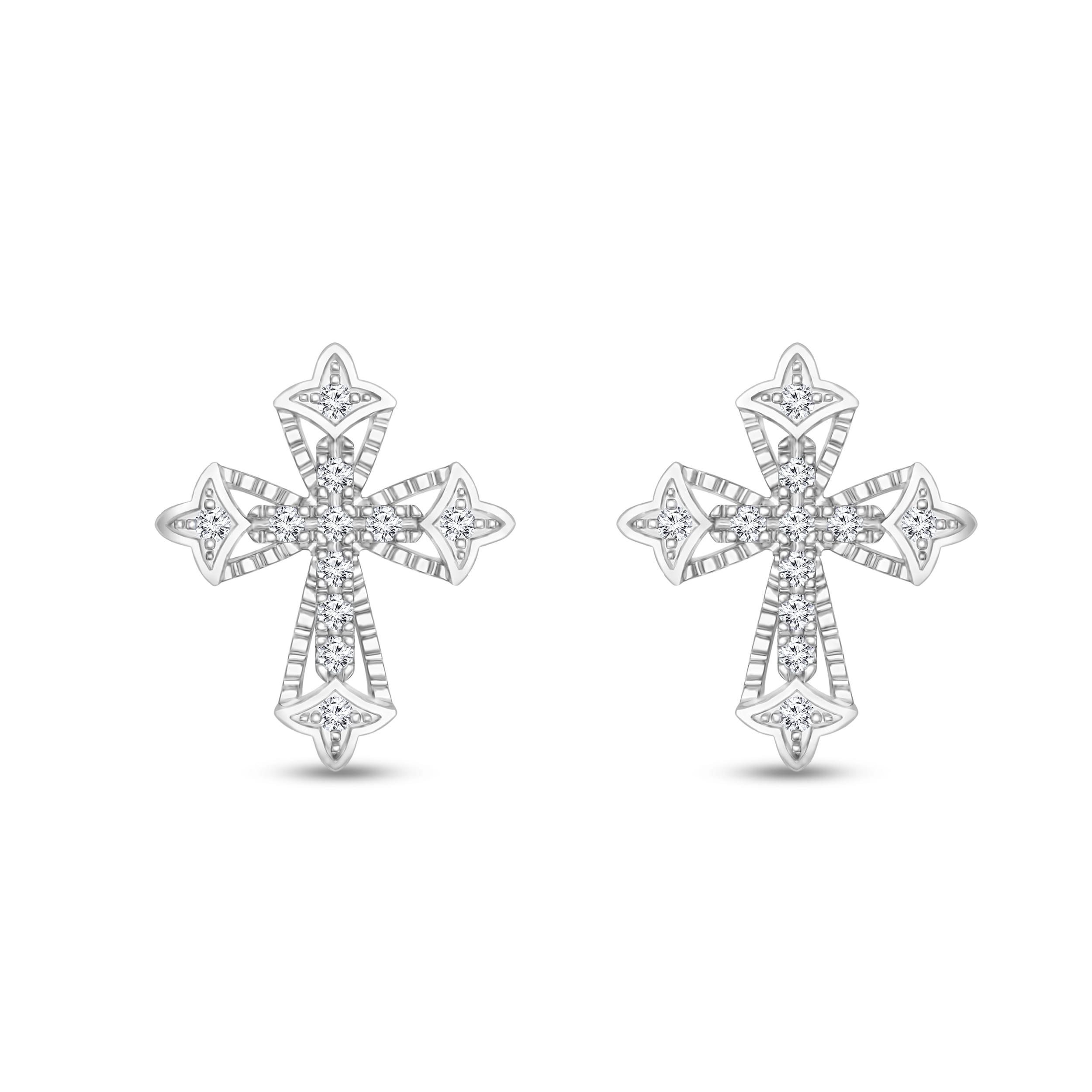 1 10 Cttw Natural Diamond 10Kt White Gold Earrings