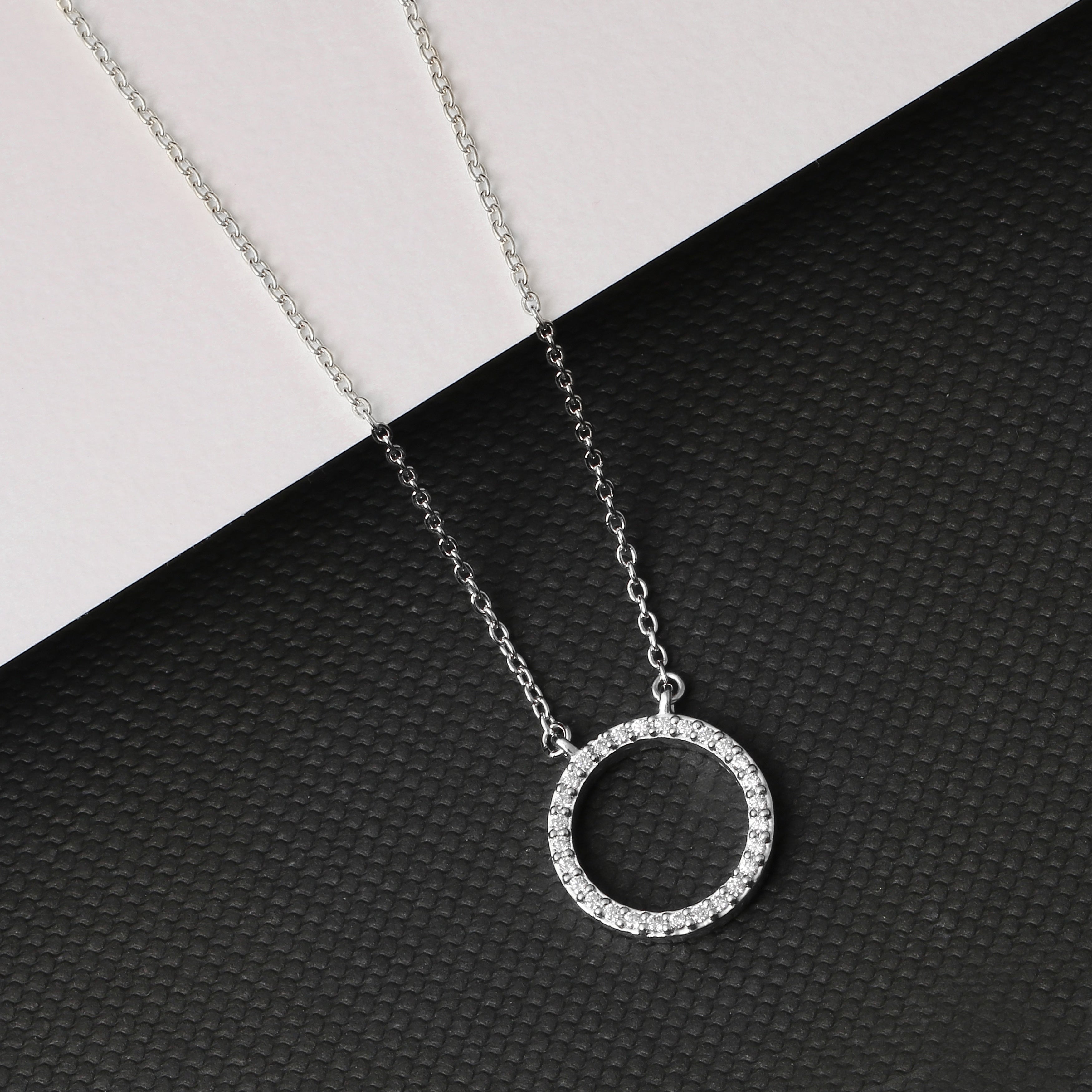 1 10Ct Tdw Diamond Geometric Pendant Necklace In Silver By De Couer