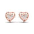 De Couer 10K Rose Gold 1 10Ct Tdw Diamond Heart Earrings Pink