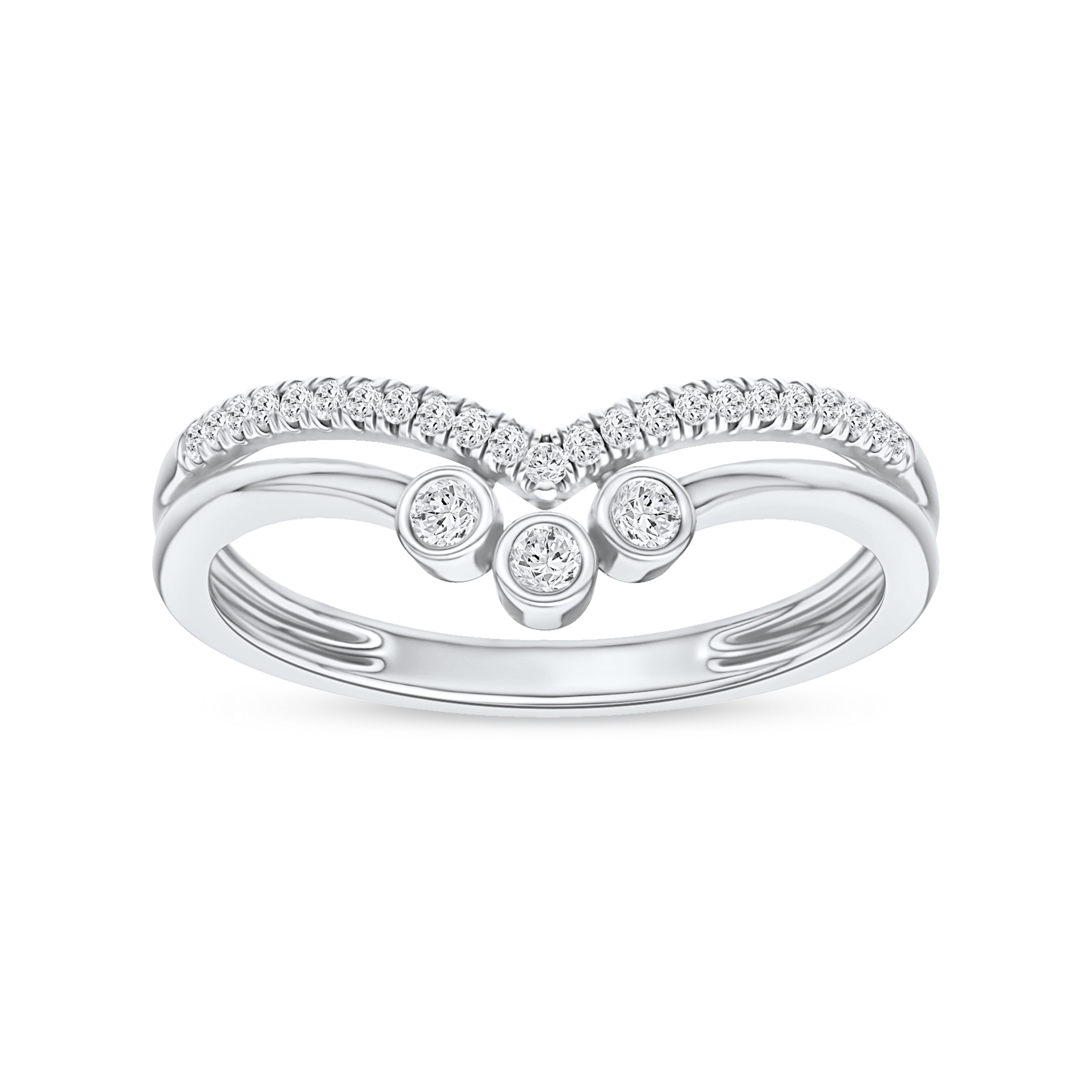 1 10Ct Tdw Diamond Contour Wedding Band In 10K Gold By De Couer