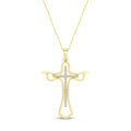 De Couer 10K Gold 1 10Ct Tdw Diamond Cross Necklace