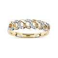 1 10Ct Tdw Diamond Cuban Link Mens Ring In 10K Gold