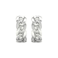 1 10Ct Tdw Diamond Cuban Link Hoop Earrings In 10K Gold By De Couer