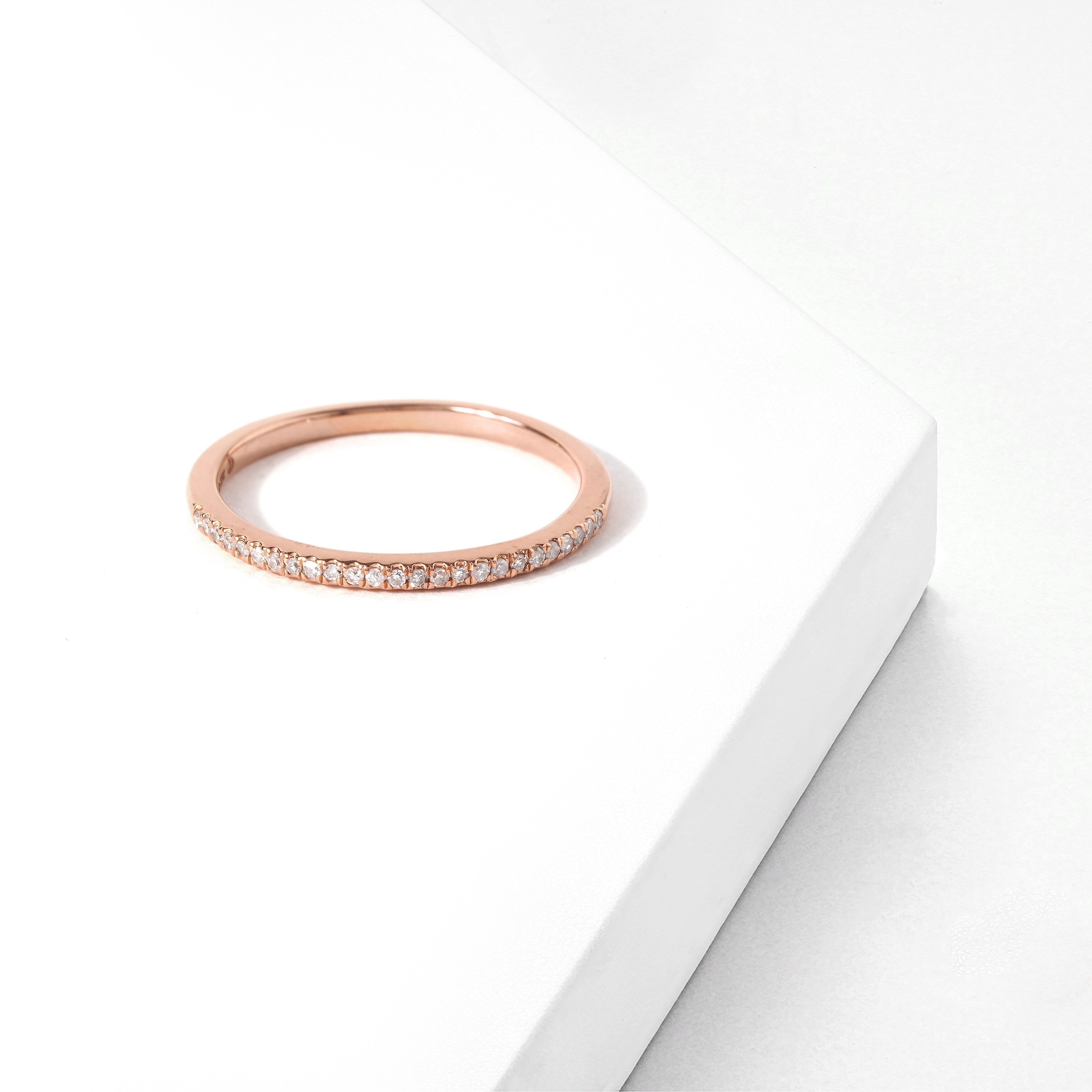 De Couer 10K Rose Gold 1 10Ct Tdw Wedding Band Pink