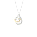 Igi Certified 1 10Ct Tdw Diamond Mom And Child Necaklce In Two Tone Sterling Siver By De Couer