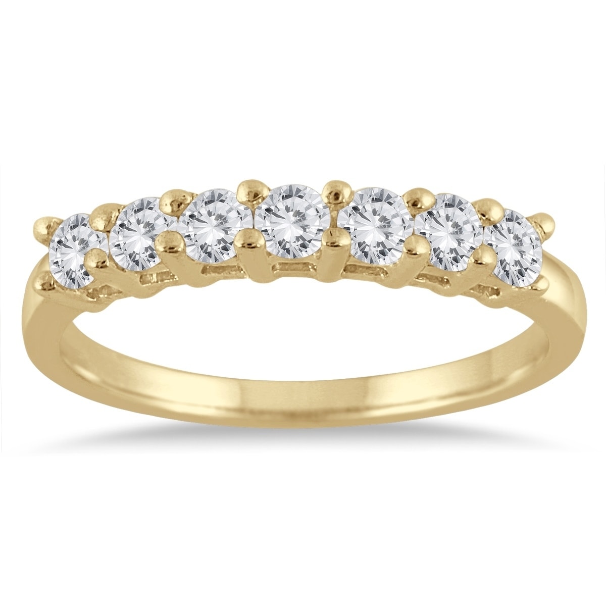 1 2 Carat Tw 7 Stone Diamond Band In 10K Yellow Gold