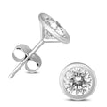 1 2 Carat Tw Bezel Diamond Solitaire Earrings In 14K White Gold