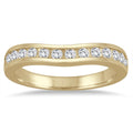 1 2 Carat Tw Diamond Channel Set Curved Band In 10K Yellow Gold