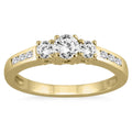 1 2 Carat Tw Diamond Three Stone Ring In 10K Yellow Gold K L Color I2 I3 Clarity