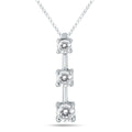1 2 Carat Tw Three Stone Diamond Pendant In 10K White Gold