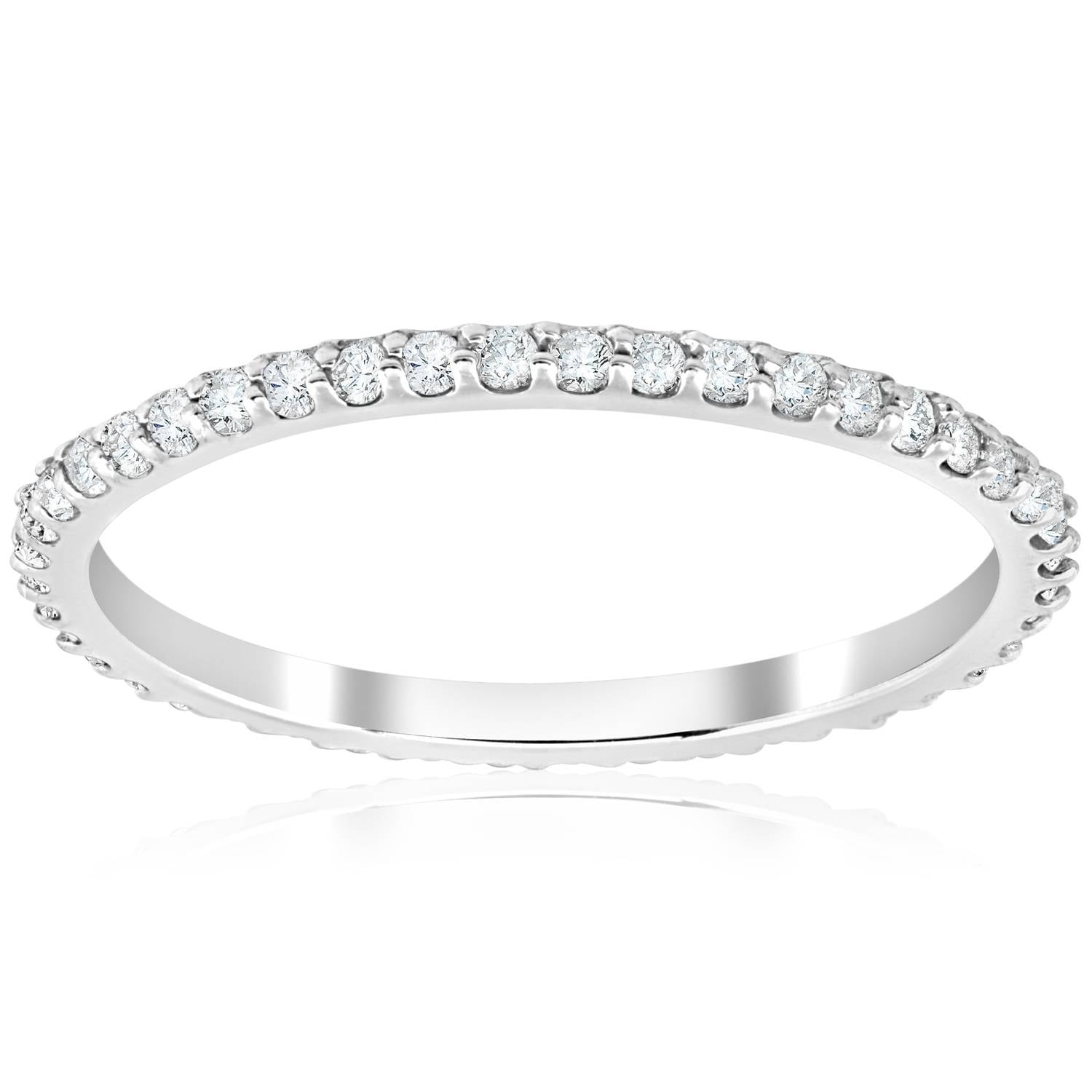 1 2 Ct Diamond Eternity Wedding Stackable Ring 14K White Gold