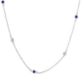 1 2 Ct Tdw Blue Sapphire Diamond By The Inch 18 Necklace Igi Certified