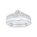 De Couer Igi Certified S925 Steling Silver 1 2 Ct Tdw Dimaond Bypass Bridal Set