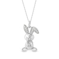 Igi Certified 1 20Ct Tdw Diamond Animal Giraffe Bunny And Dachshund Dog Necklace In Sterling Silver