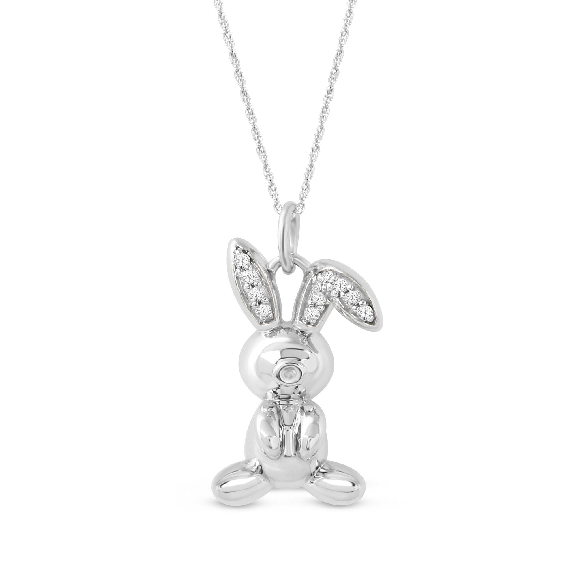 Igi Certified 1 20Ct Tdw Diamond Animal Giraffe Bunny And Dachshund Dog Necklace In Sterling Silver