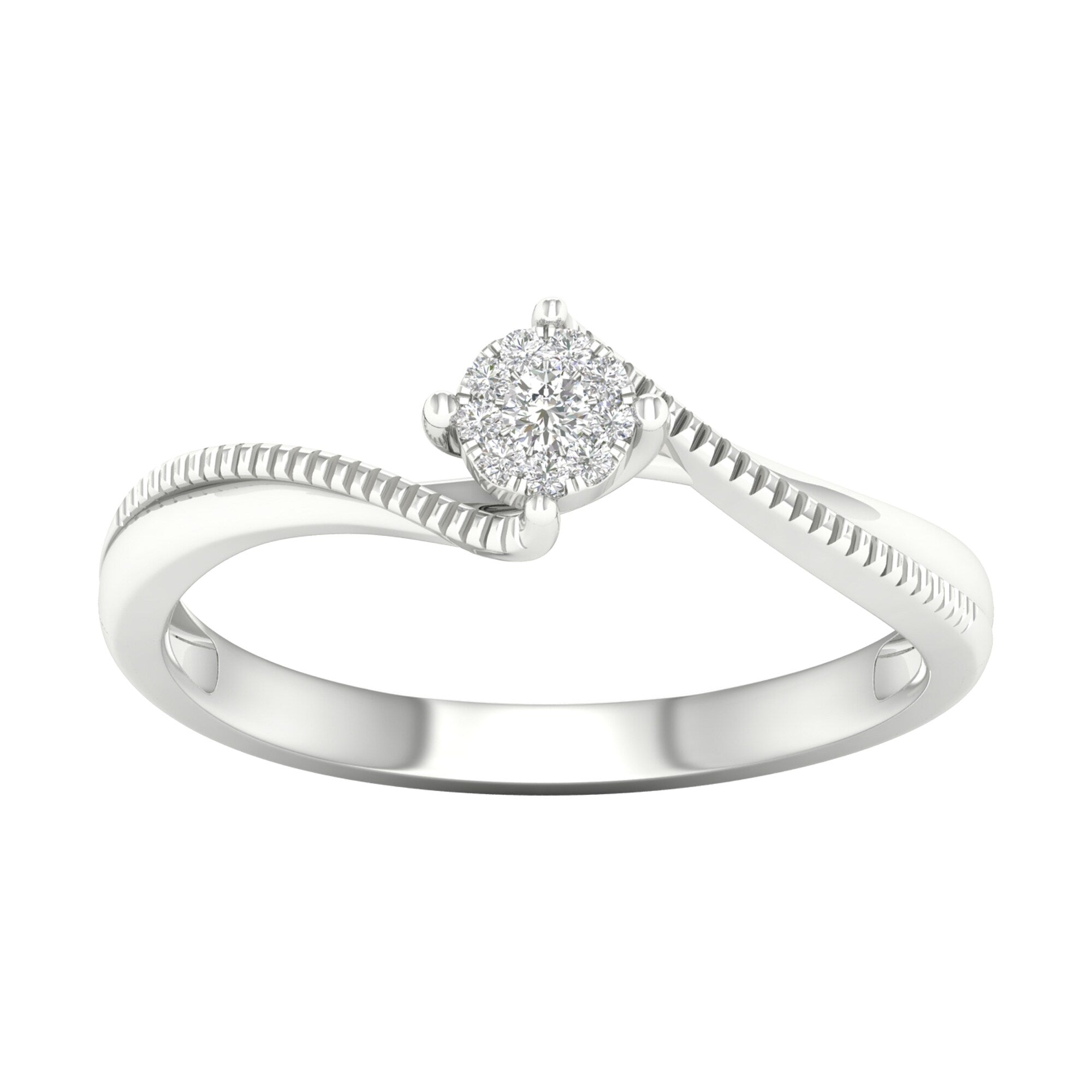 1 20Ct Tdw Diamond Cluster Bypass Ring In 10K Gold By De Couer