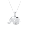 1 20Ct Tdw Diamond Elephant Necklace In Sterling Silver By De Couer White