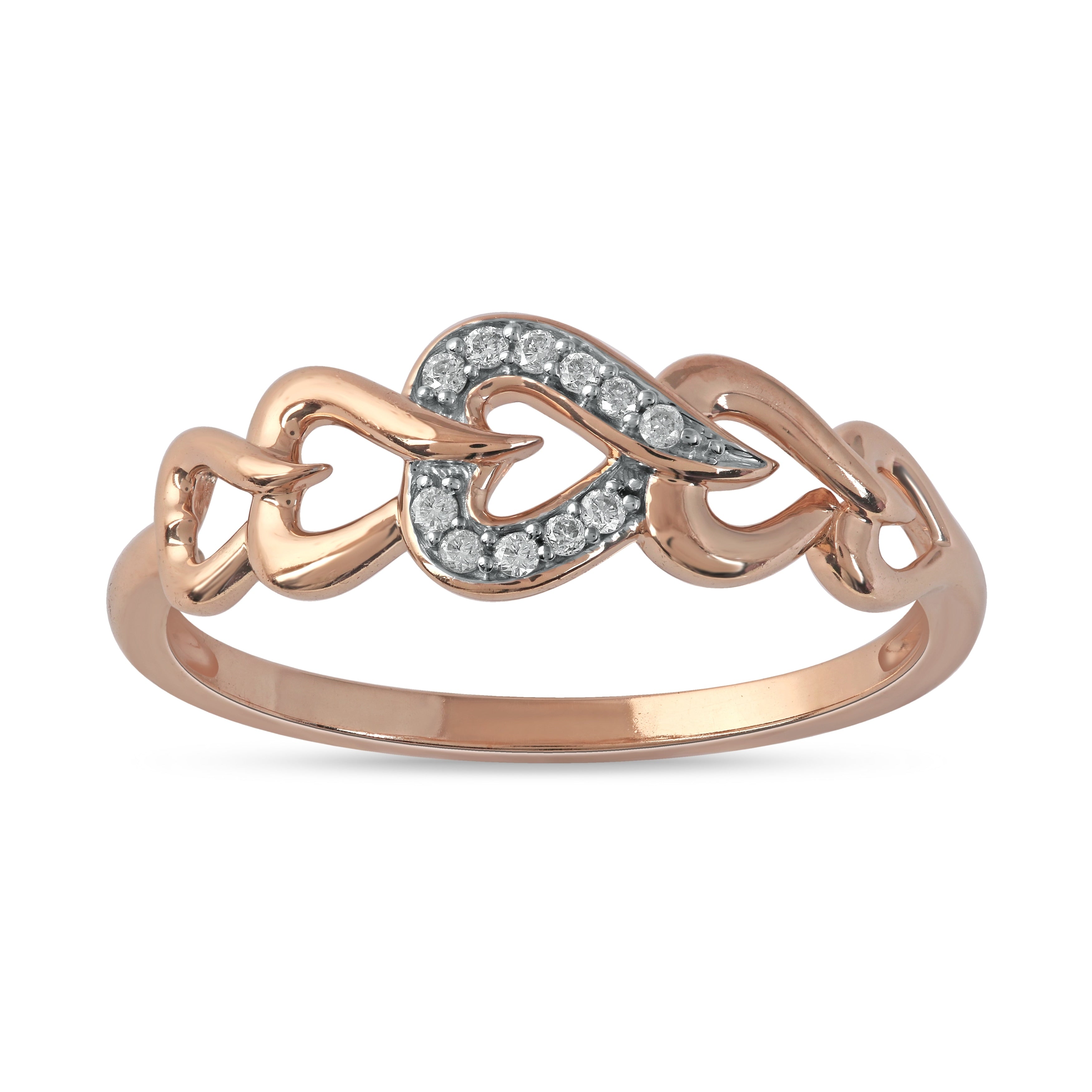 De Couer Igi Certified 10K Rose Gold 1 20Ct Tdw Diamond Fashion Ring Pink