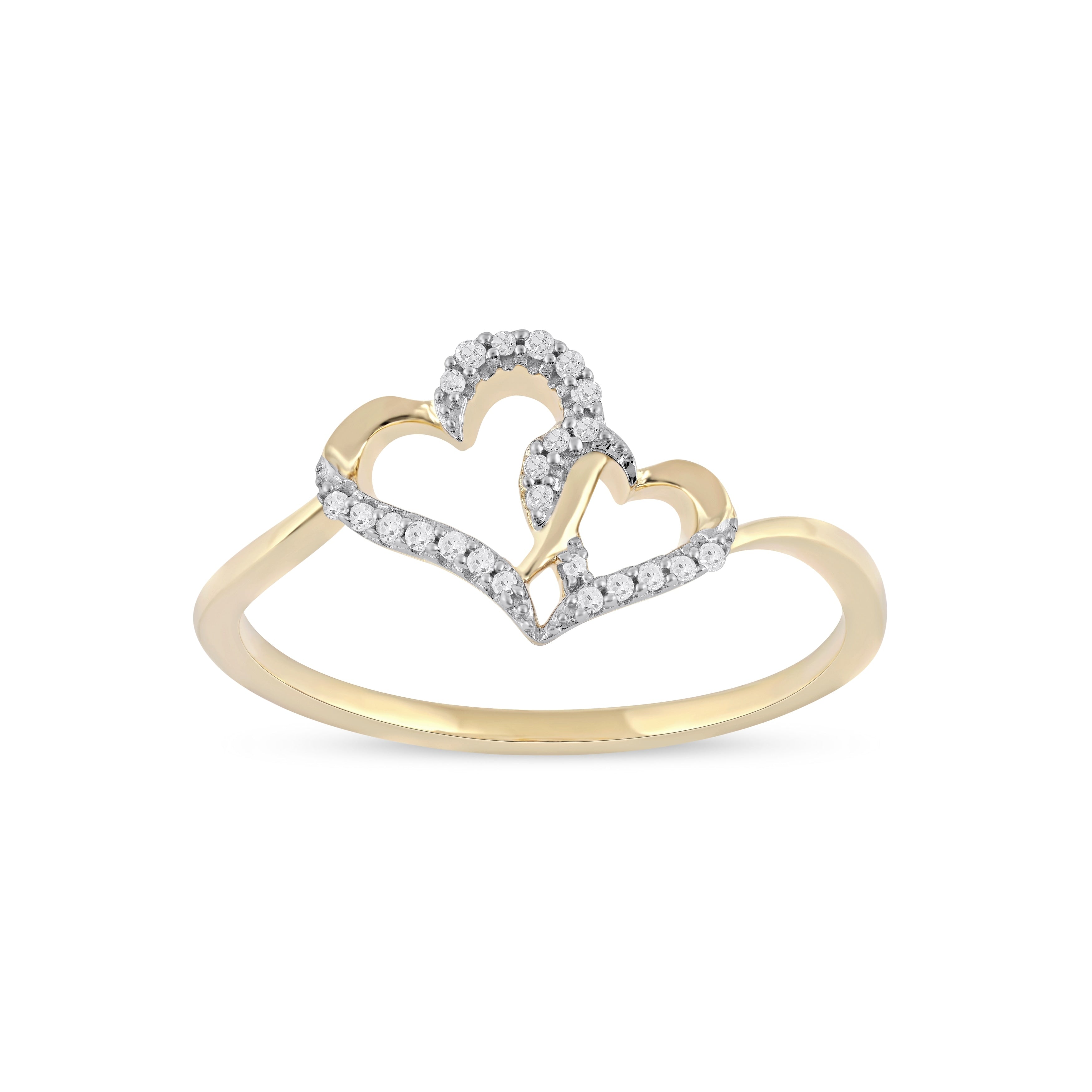 De Couer 10K Gold 1 20Ct Tdw Diamond Heart Ring