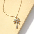 1 20Ct Tdw Diamond Palm Tree Pendant Necklace In Silver