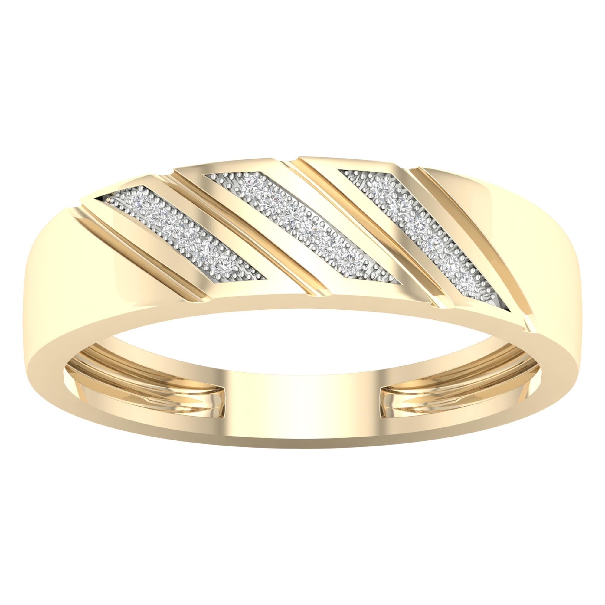 Igi Certified 1 20Ct Tdw Diamond Mens Wedding Band In 10K Gold By De Couer