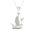 Sterling Silver Igi Certified 1 20Ct Tdw Diamond Soaring Dove Necklace