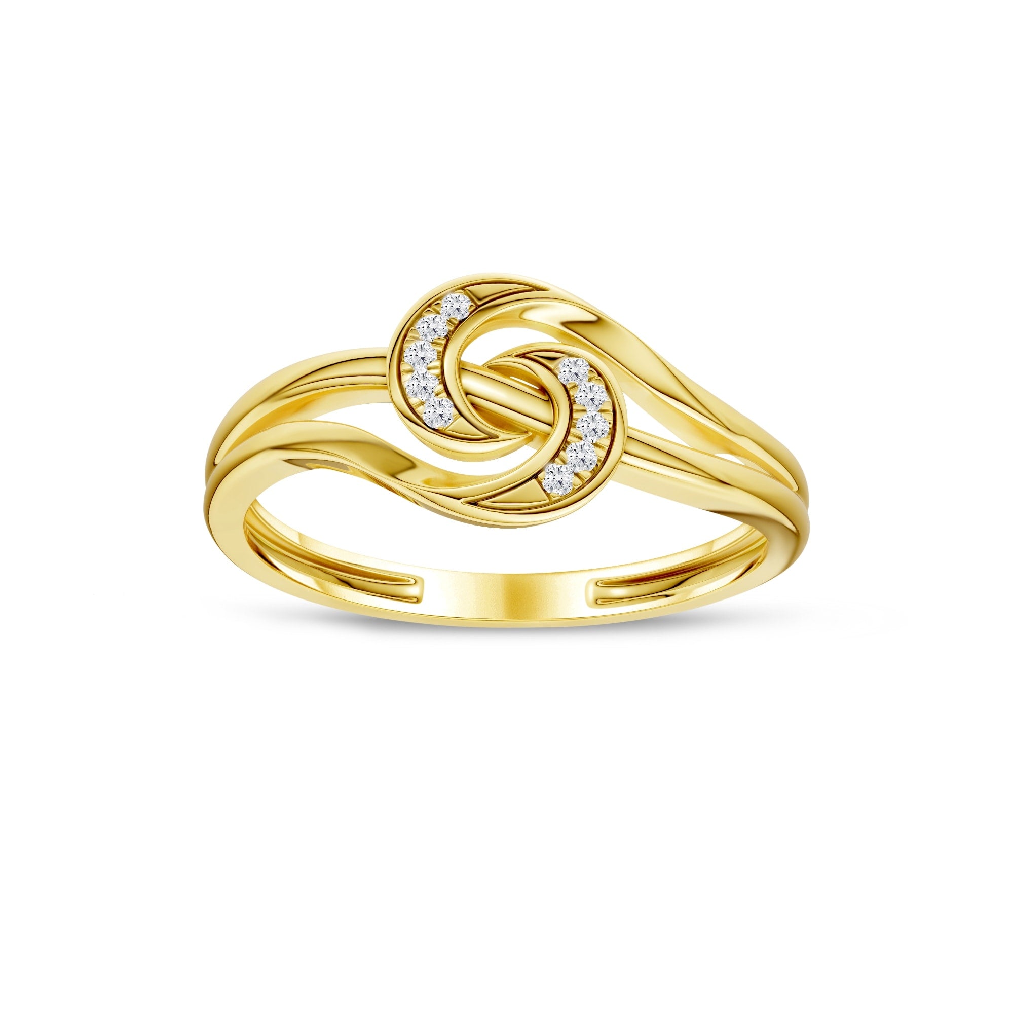 De Couer 1 20Ct Tdw Diamond Double Split Shank Fashion Ring Yellow