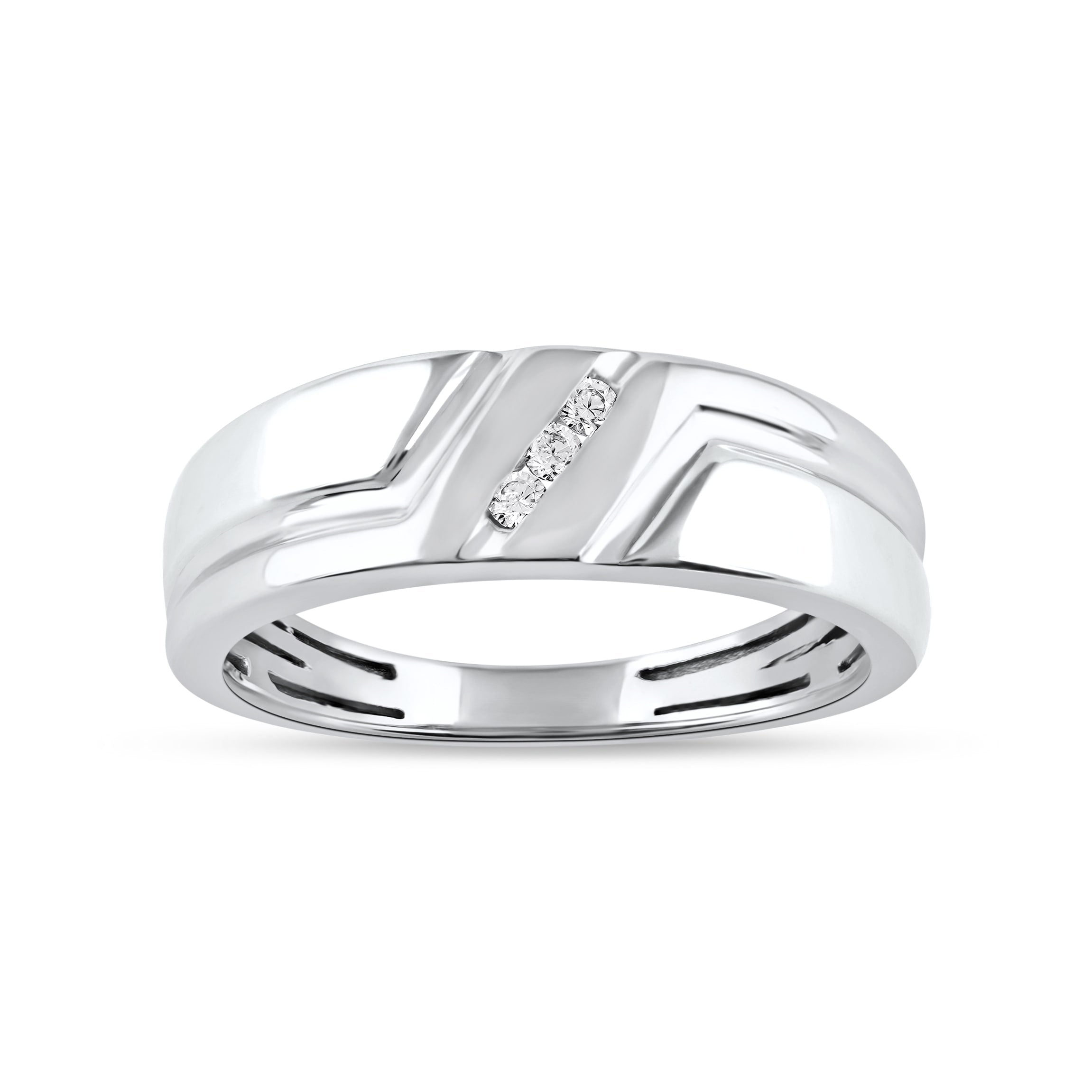 Sterling Silver Igi Certified 1 20Ct Tdw Diamond Mens Ring H I I2 White