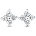 1 2Ct Diamond Eight Stone Star Burst Studs 14K White Gold