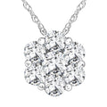 Bliss 14K White Gold 1 2 Ct Tdw Cluster Halo Diamond Pendant Womens Necklace