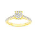 De Couer 10K Yellow Gold 1 2Ct Tdw Diamond Cluster Ring