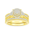 De Couer 14K Yellow Gold 1 2Ct Tdw Diamond Cluster Halo Bridal Set