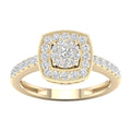 1 2Ct Tdw Diamond Cluster Halo Engagement Ring In 10K Gold By De Couer