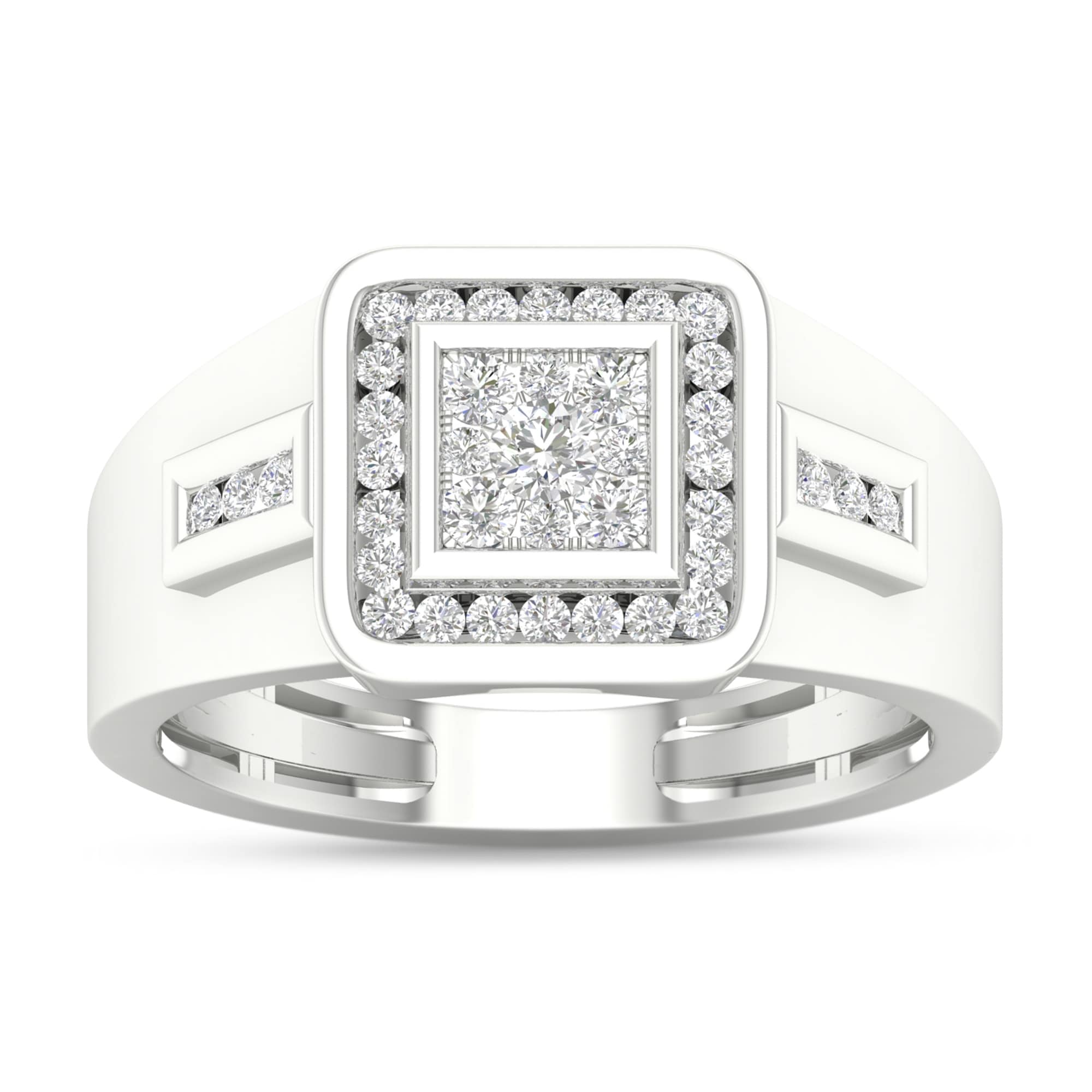 De Couer 10K White Gold 1 2Ct Tdw Diamond Mens Ring