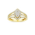 De Couer 10K Yellow Gold 1 2Ct Tdw Diamond Marquise Framed Cluster Engagement Ring