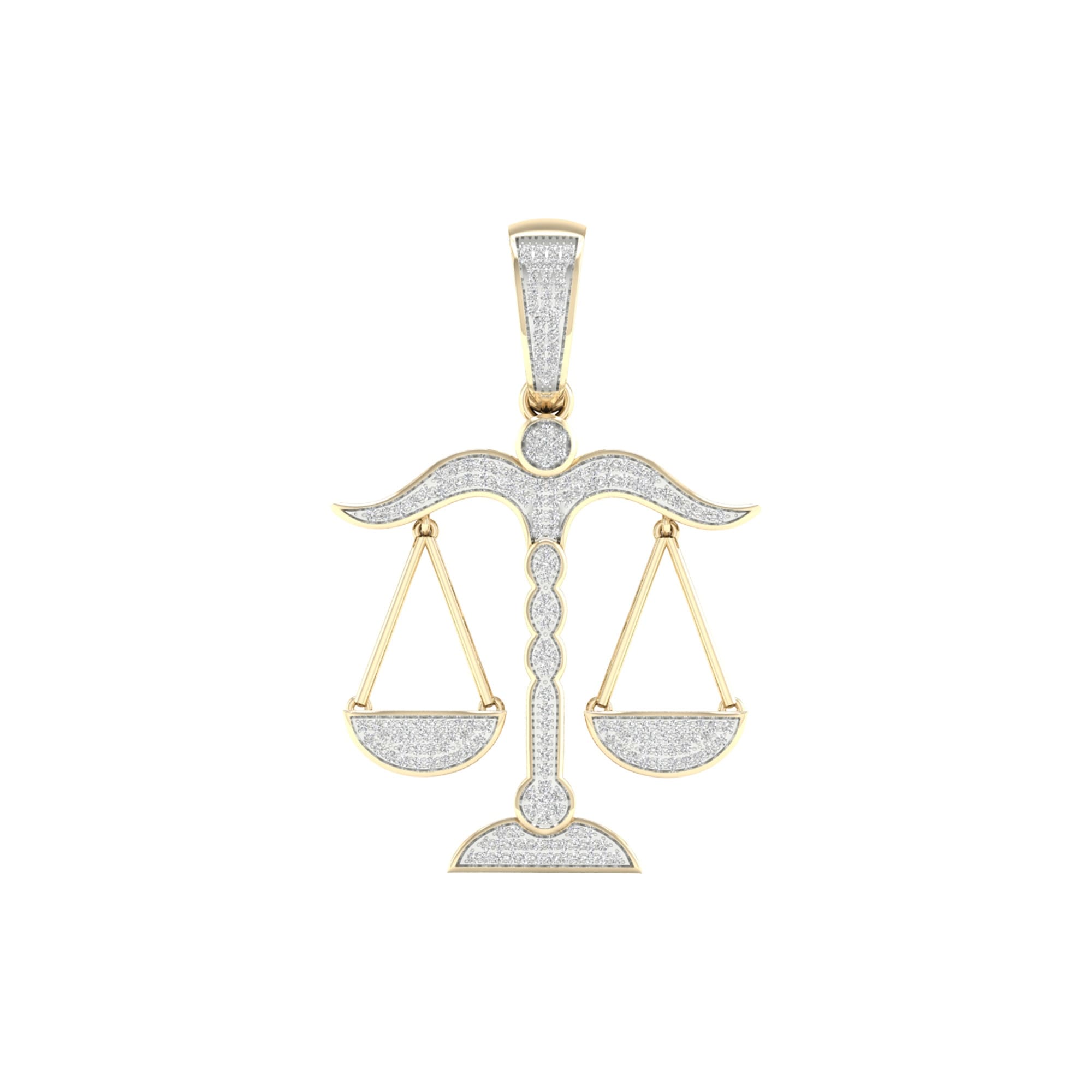 1 2Ct Tdw Diamond Scales Of Justice Pendant In 10K Gold