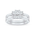 De Couer 14K White Gold 1 2Ct Tdw Diamond Three Stone Engagement Ring Set With One Band White H I