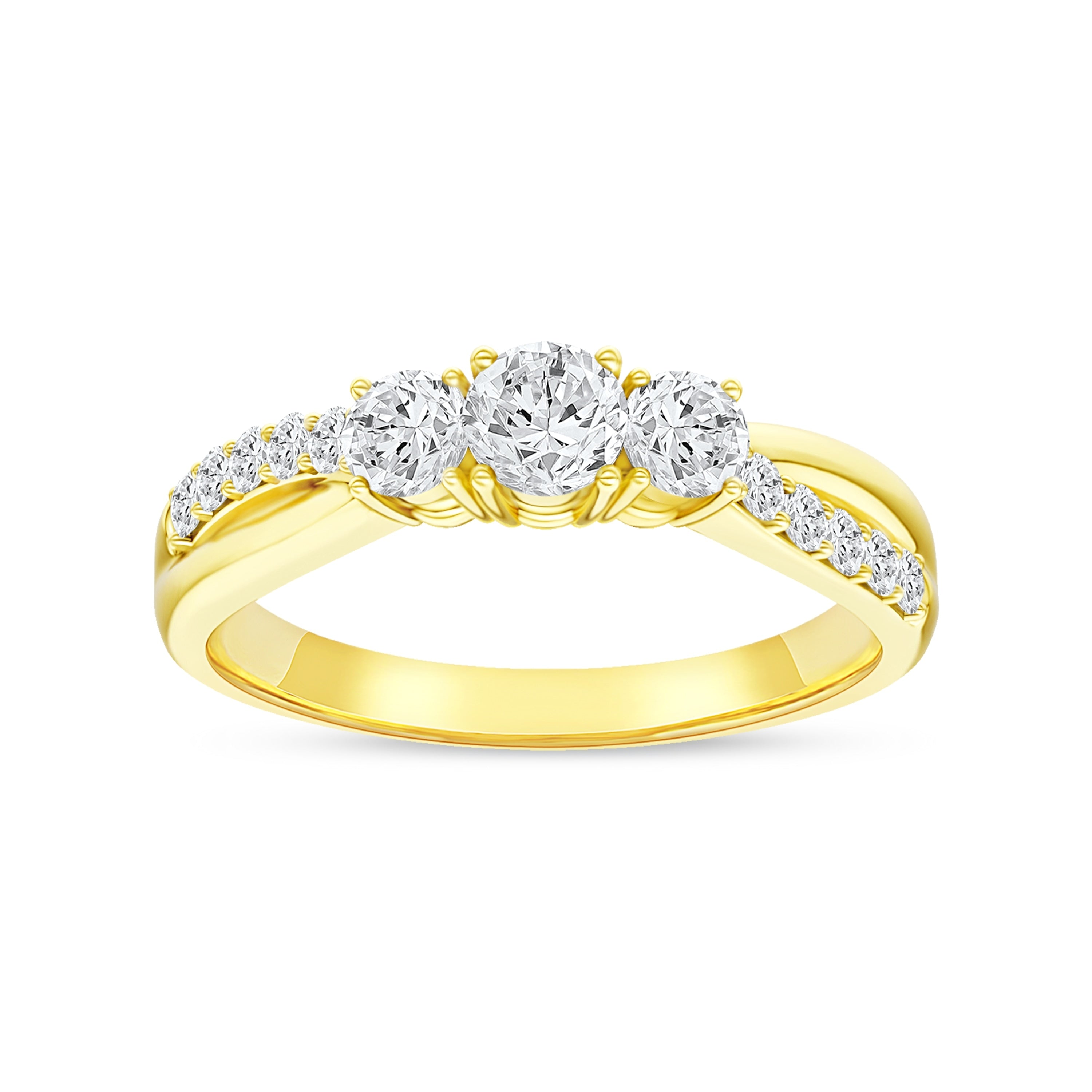 De Couer 14K Gold 1 2Ct Tdw Diamond Three Stone Promise Ring