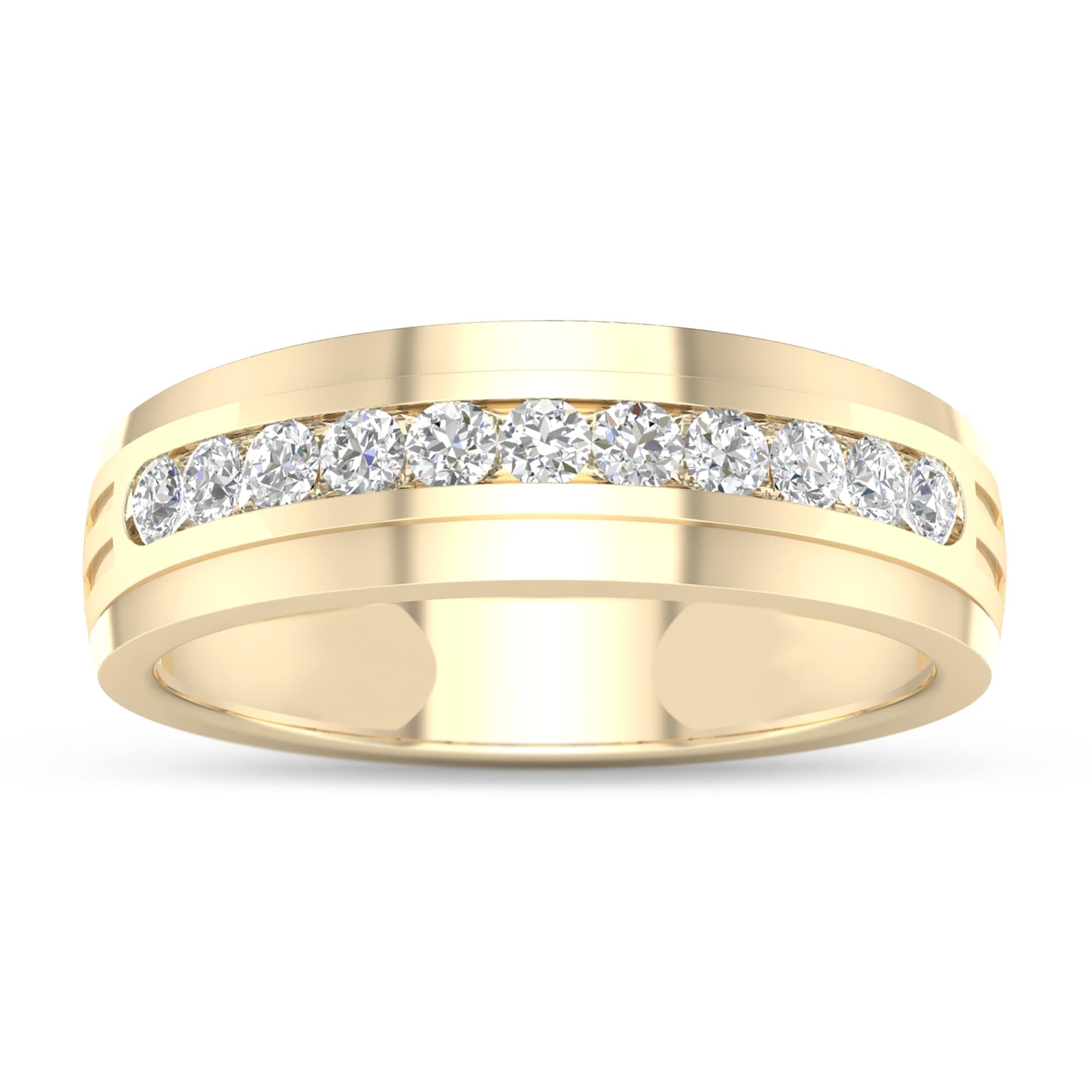 De Couer 10K Yellow Gold 1 2Ct Tdw Diamond Mens Wedding Band