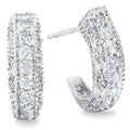 1 2Ct Vintage Pave Huggie Hoops Earrings 14K White Gold