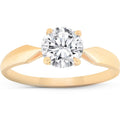 1 3 4 Ct Tdw Solitaire Diamond Engagement Ring 14K Yellow Gold Enhanced