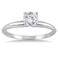 1 3 Carat Round Diamond Solitaire Ring In 14K White Gold