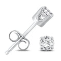 1 3 Carat Tw Round Solitaire Diamond Stud Earrings In .925 Sterling Silver